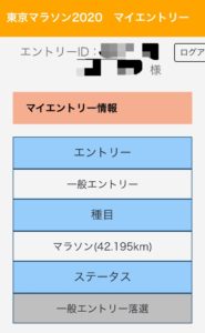 東京マラソン2020の抽選結果
