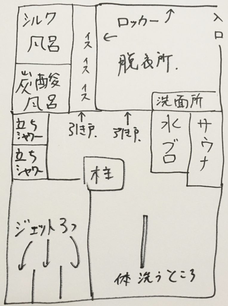 表参道・南青山の銭湯「清水湯」の間取り図