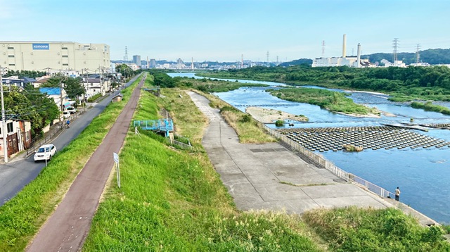 石田大橋から見下ろす多摩川