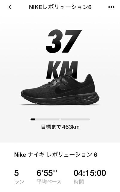 NIKEレボリューション6の走行結果